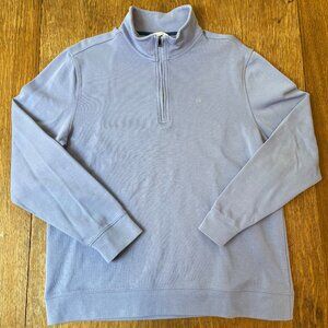 Calvin Klein Men's Classic Quarter Zip Sweater - Large, Lavender Blue